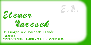 elemer marcsek business card